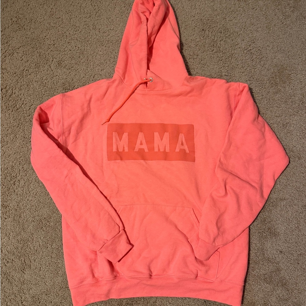 Coral 'MAMA' Pullover Hoodie